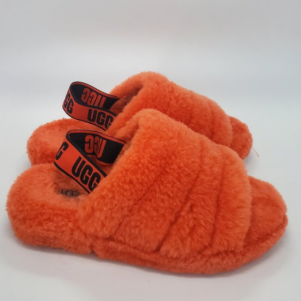 UGG Fluff Yeah Slide Hazard Orange Women's Size 8